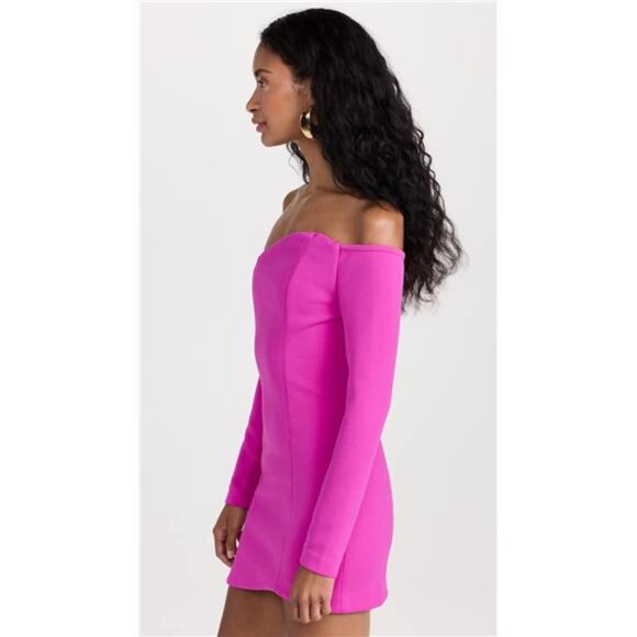 MISHA Baker Dress Pink Berry Off Shoulder - Picture 4 of 6